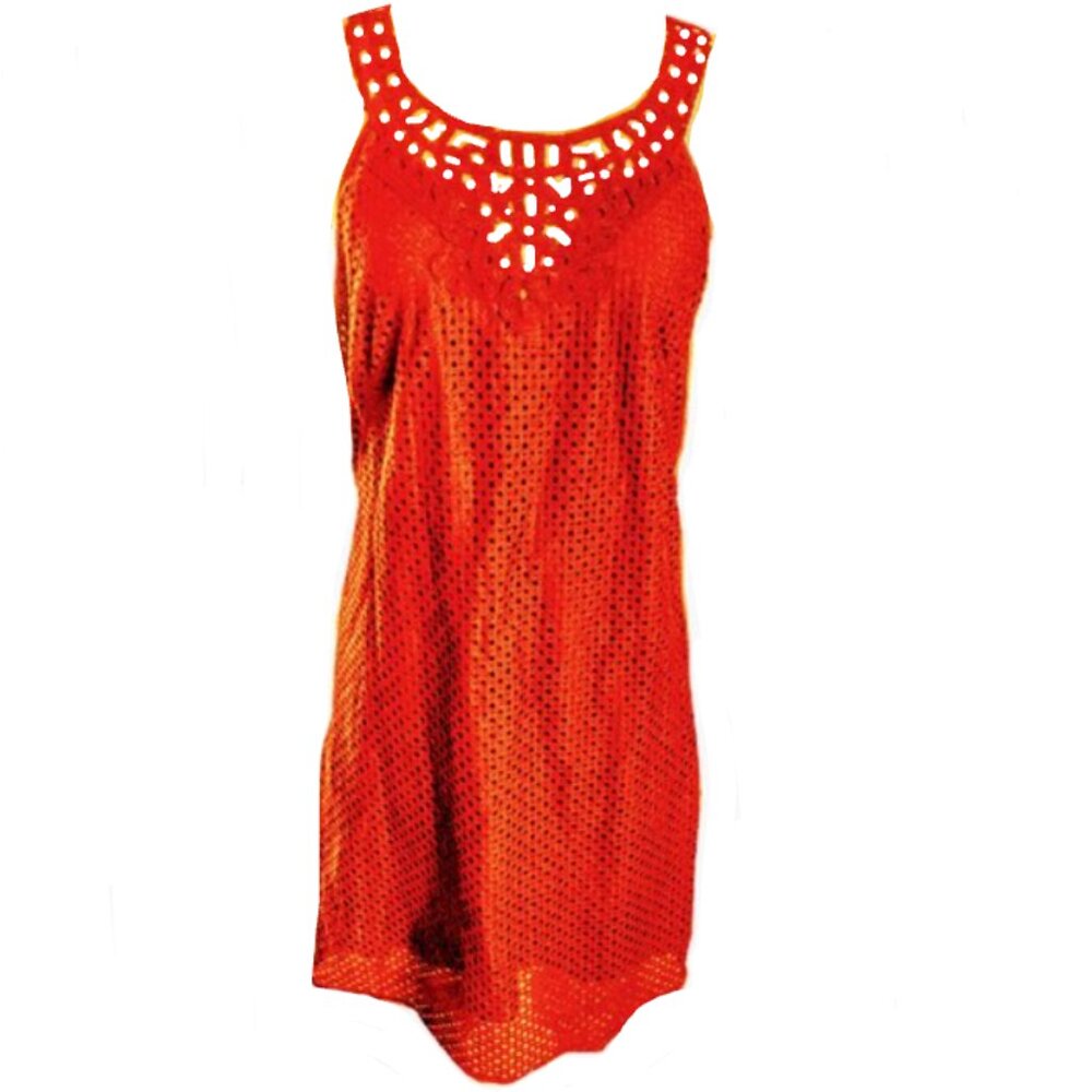 Brand New Women's Max Studio Eyelet Crocheted-Trim Sheath Dress